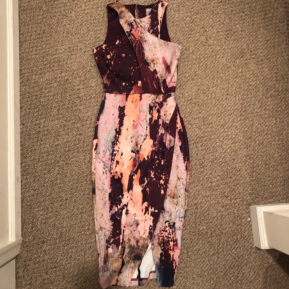ASOS Wrap Top Marble Midi Pencil Dress